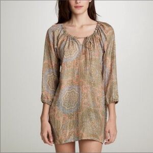J. Crew 100% Silk Harbor Tunic Top Paisley Print Tie-Front Women’s Medium